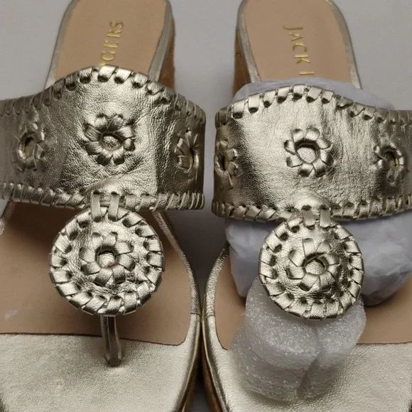 Jack Rogers Marbella Mid Wedge Whipstitch Thong Sandals - Picture 2 of 5